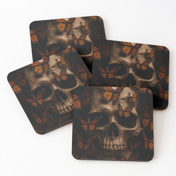 Item preview, Monarch Requiem – Dark Skull and Butterfly Surreal Art  designed and sold by seamless.