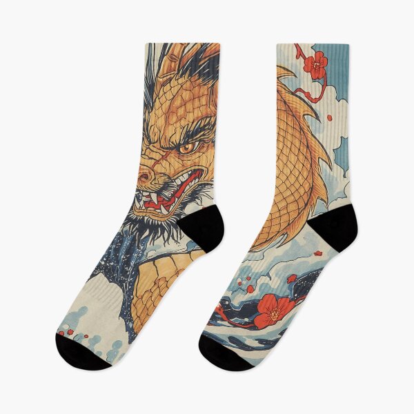 Item preview, Golden Dragon Rising Through Waves designed and sold by RkskArt.