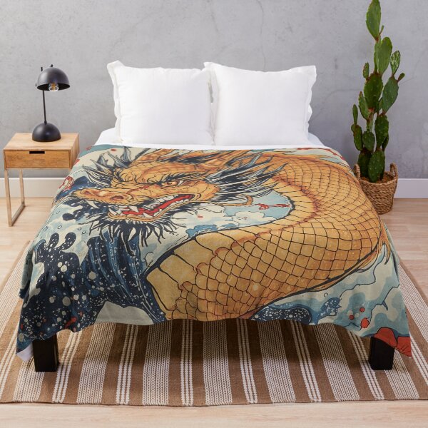 Item preview, Golden Dragon Rising Through Waves designed and sold by RkskArt.