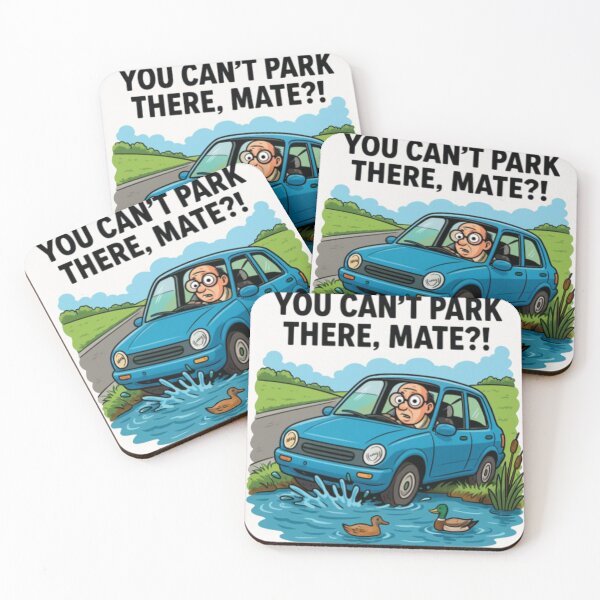 Item preview, You Can’t Park There Mate – Funny Car in Pond Cartoon Meme designed and sold by GarnerSupplyCo.