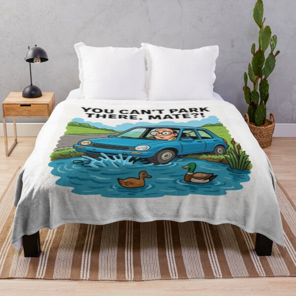 Item preview, You Can’t Park There Mate – Funny Car in Pond Cartoon Meme designed and sold by GarnerSupplyCo.