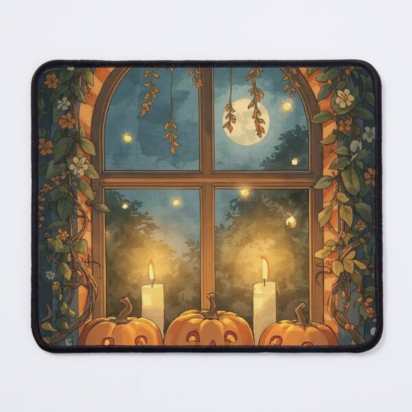 Item preview, Autumn Window – Whimsical Halloween Cottage Glow designed and sold by Deezyned.
