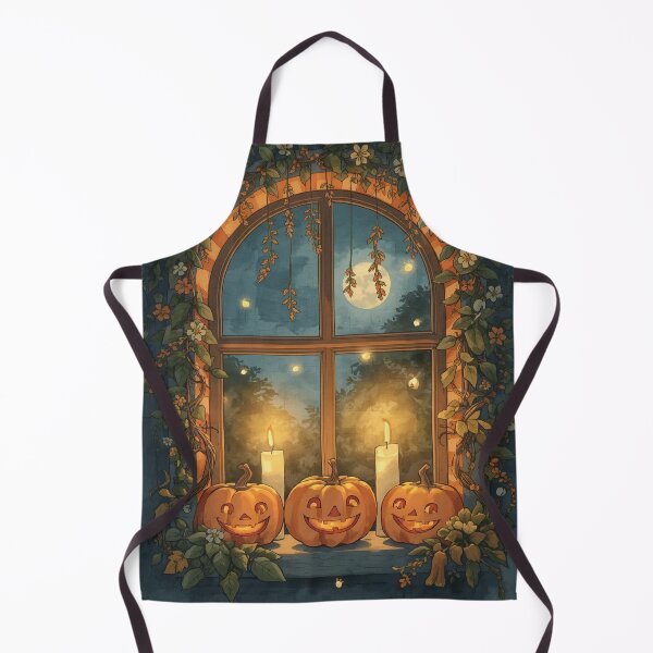 Item preview, Autumn Window – Whimsical Halloween Cottage Glow designed and sold by Deezyned.