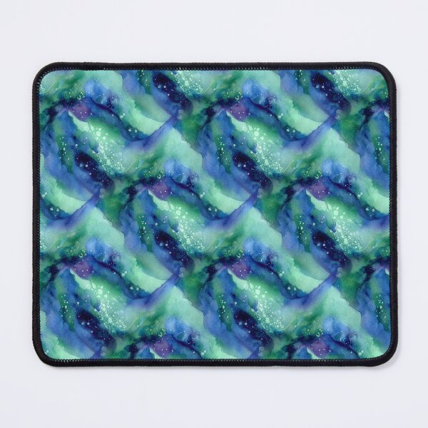 Item preview, Abstract Watercolor Deep Ocean Hues Pattern, Fluid Art Design, Serene Blue Green designed and sold by The Cozy Stripe | Modern Textile Stories.