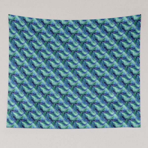 Item preview, Abstract Watercolor Deep Ocean Hues Pattern, Fluid Art Design, Serene Blue Green designed and sold by The Cozy Stripe | Modern Textile Stories.