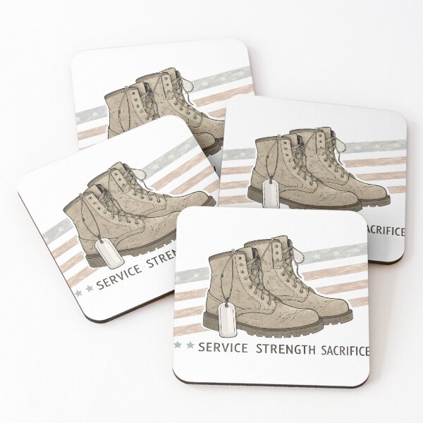 Item preview, Combat Boots and Dog Tags – Service Strength Sacrifice | Female Veteran Military Pride Design designed and sold by VividOrganica.