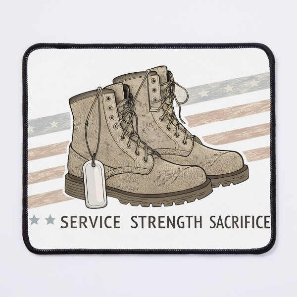 Item preview, Combat Boots and Dog Tags – Service Strength Sacrifice | Female Veteran Military Pride Design designed and sold by VividOrganica.
