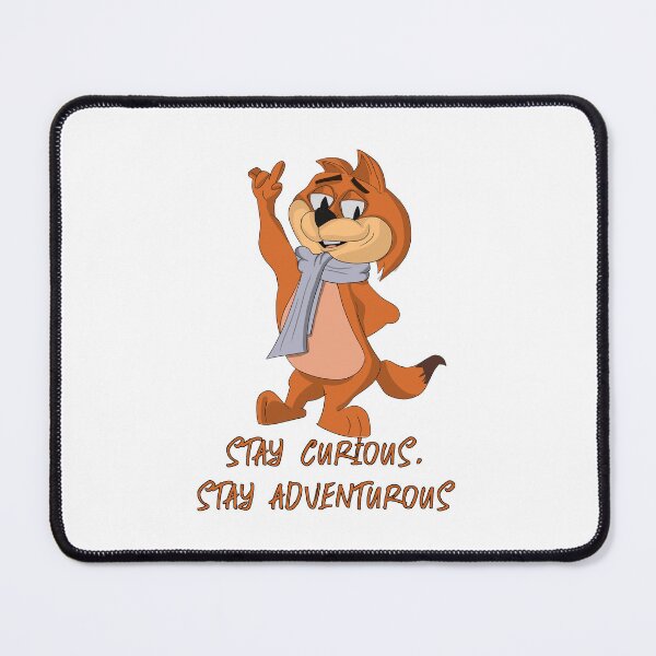 Item preview, STAY CURIOUS, STAY ADVENTUROUS.Cartoon cat quote designed and sold by retrotoonz.