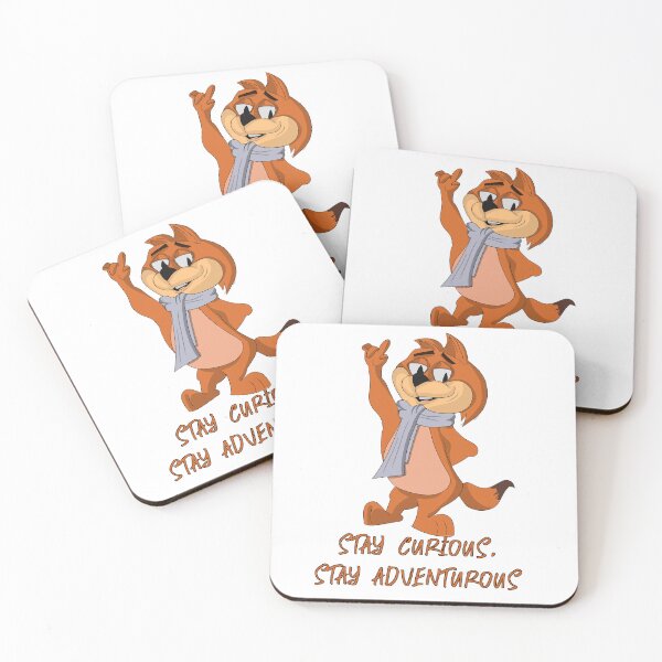 Item preview, STAY CURIOUS, STAY ADVENTUROUS.Cartoon cat quote  designed and sold by retrotoonz.