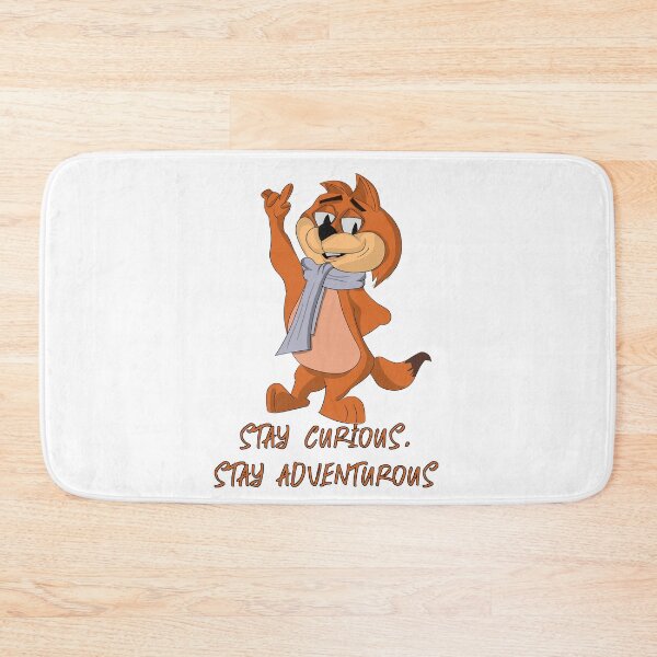 Item preview, STAY CURIOUS, STAY ADVENTUROUS.Cartoon cat quote  designed and sold by retrotoonz.