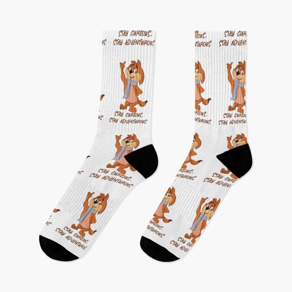 Item preview, STAY CURIOUS, STAY ADVENTUROUS.Cartoon cat quote  designed and sold by retrotoonz.