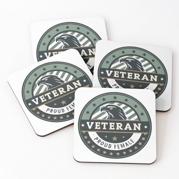 Item preview, Proud Female Veteran Badge – Eagle Emblem Military Pride Design designed and sold by VividOrganica.