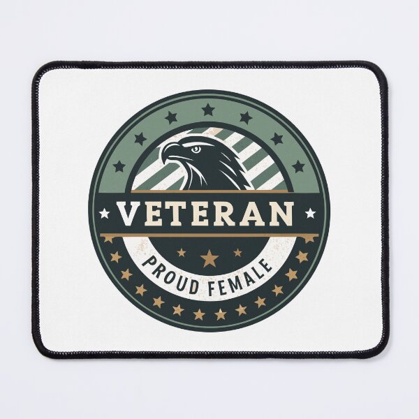 Item preview, Proud Female Veteran Badge – Eagle Emblem Military Pride Design designed and sold by VividOrganica.