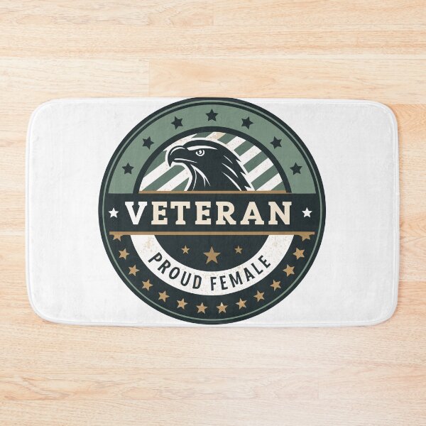 Item preview, Proud Female Veteran Badge – Eagle Emblem Military Pride Design designed and sold by VividOrganica.