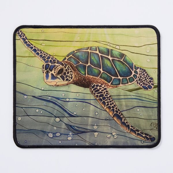Item preview, Sea turtle in ocean waves designed and sold by OnaleeNicklinArt.