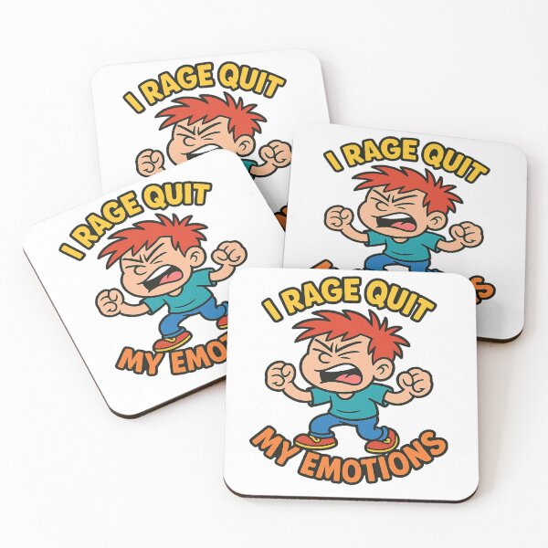 Item preview, I Rage Quit My Emotions Funny Gamer Cartoon Mental Health Sticker designed and sold by ac3iongDcreator.