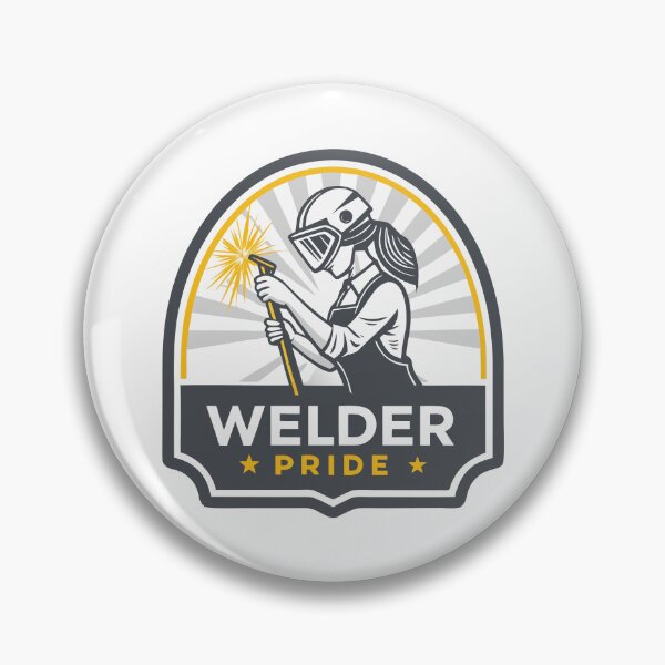 Item preview, Welder Pride Badge – Minimal Female Welder Silhouette Sticker designed and sold by VividOrganica.