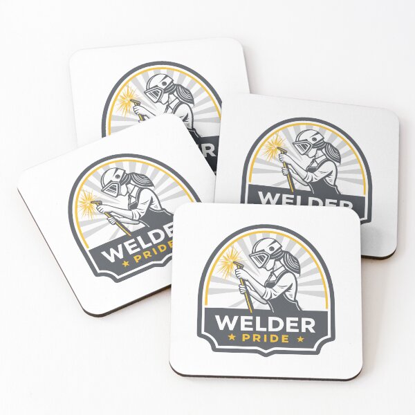 Item preview, Welder Pride Badge – Minimal Female Welder Silhouette Sticker designed and sold by VividOrganica.