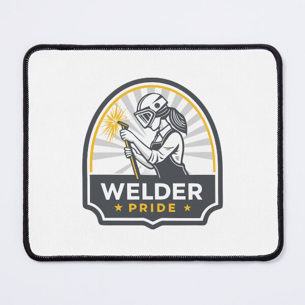 Item preview, Welder Pride Badge – Minimal Female Welder Silhouette Sticker designed and sold by VividOrganica.