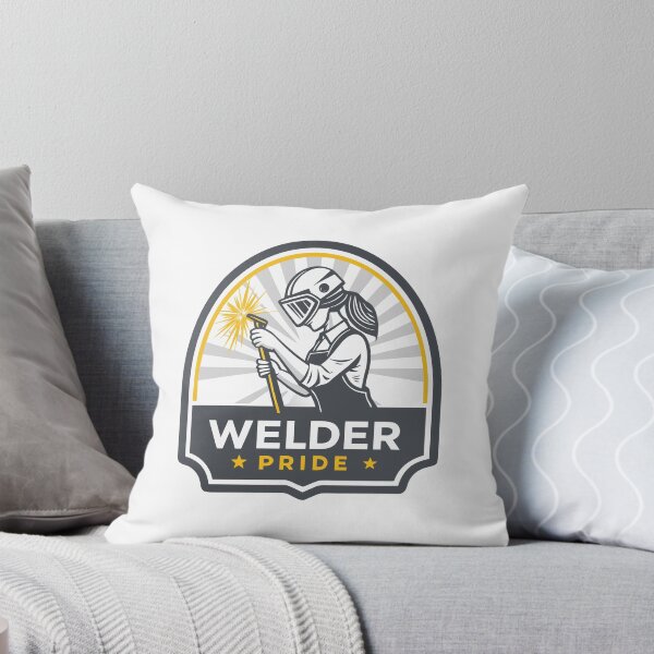 Item preview, Welder Pride Badge – Minimal Female Welder Silhouette Sticker designed and sold by VividOrganica.