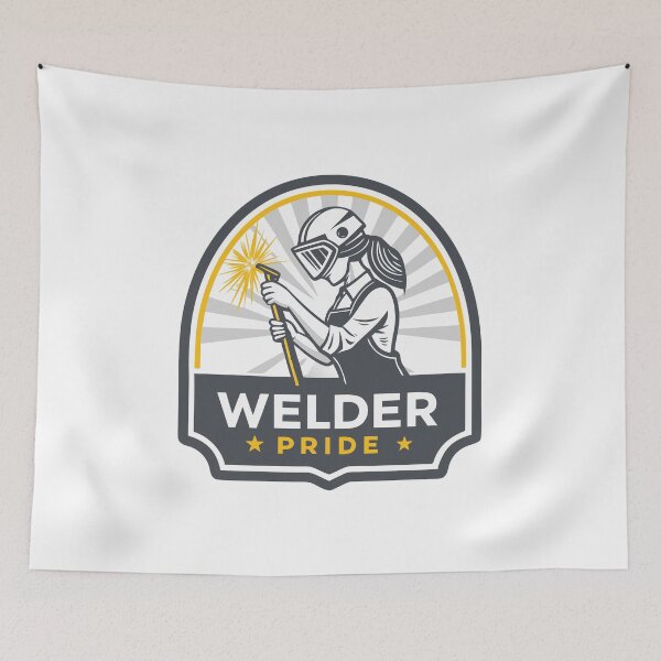 Item preview, Welder Pride Badge – Minimal Female Welder Silhouette Sticker designed and sold by VividOrganica.