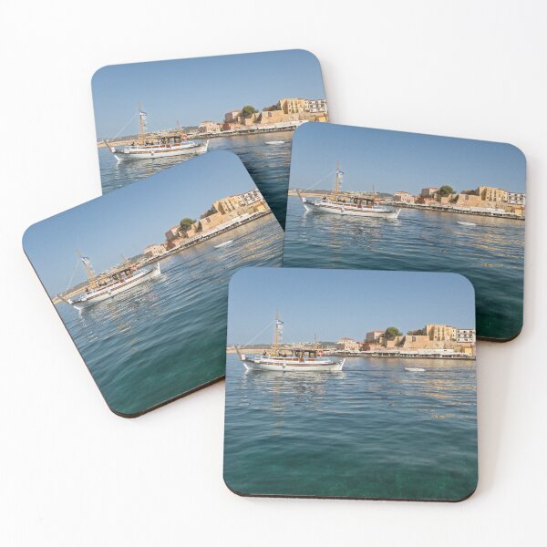 Item preview, Boat in Venetian Harbor, Chania, Crete, Greece designed and sold by Kasia Design.