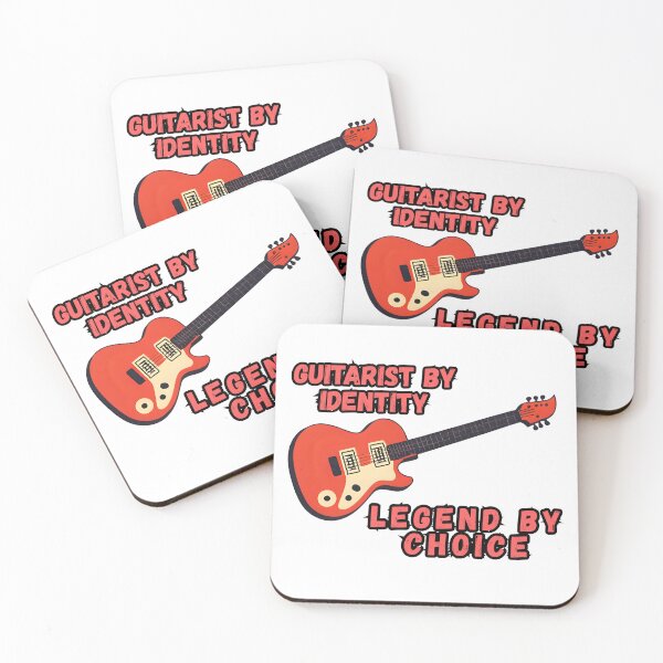Item preview, “Guitarist by Identity, Legend by Choice! Show the world your six‑string savvy!” designed and sold by PegLeg-Montys.