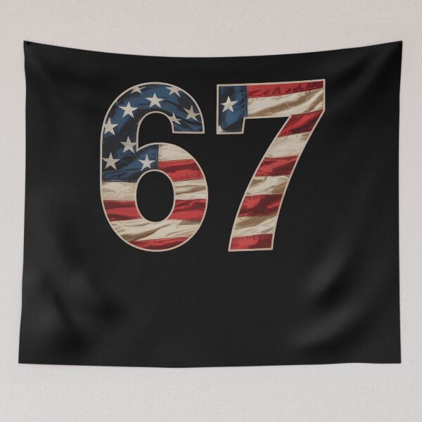 Artikelvorschau, Patriotisches Six Seven Meme 67 Vintage amerikanische Flagge 6 7 USA entworfen und verkauft von clothesy7.
