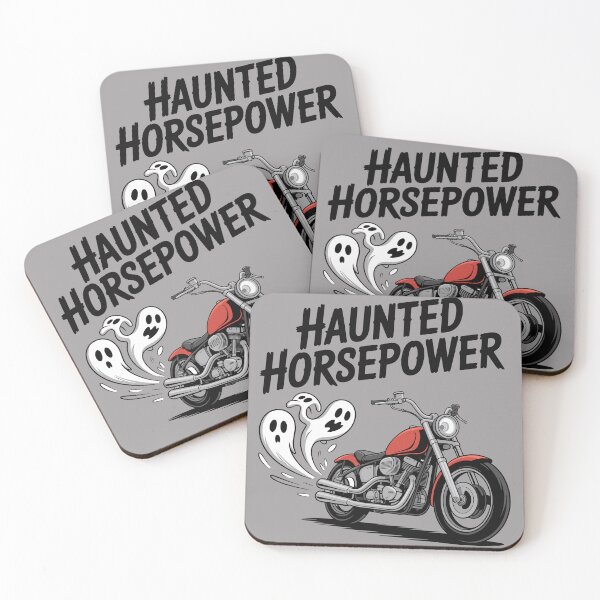 Item preview, Phantom Piston Rods: A classic '60s-style chopper, with a trail of ghoulish ghost shapes from its twin exhausts. For the Halloween Festive Season designed and sold by Grang Art Artistic Designs.