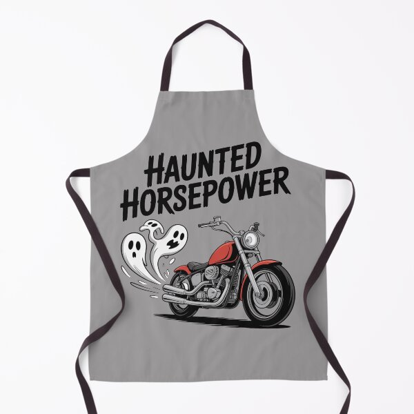 Aperçu de l'œuvre Tiges de piston Phantom : un chopper classique des années 60, avec ses deux pots d'échappement affichant des silhouettes fantomatiques et macabres. Pour les fêtes d'Halloween. créée et vendue par Camel & Quirk.