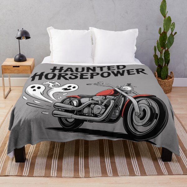 Item preview, Phantom Piston Rods: A classic '60s-style chopper, with a trail of ghoulish ghost shapes from its twin exhausts. For the Halloween Festive Season designed and sold by Grang Art Artistic Designs.