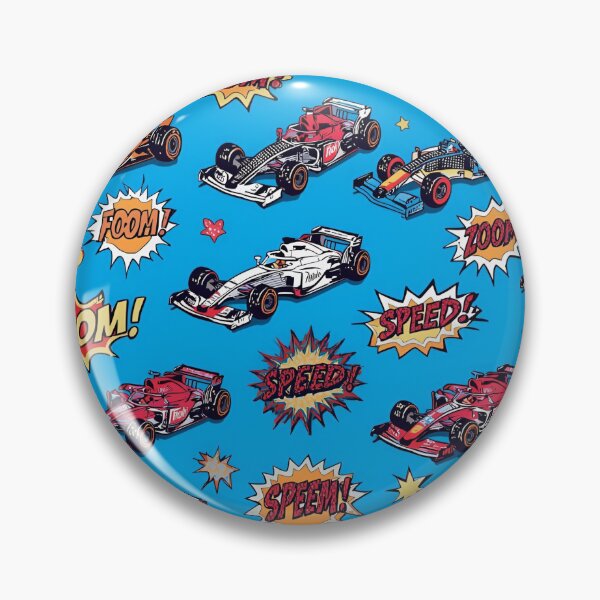 Artikelvorschau, Nahtloses Muster im Comic-Stil der Formel 1 – Rennwagen-Pop-Art-Druck entworfen und verkauft von Activity01.