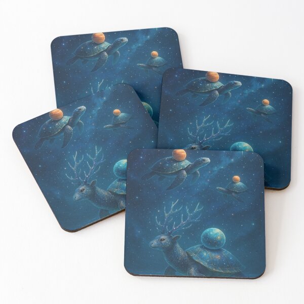 Item preview, Turtles Carrying Tiny Planets Through Starlit Waters designed and sold by MindprintStudio.