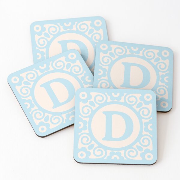Item preview, LETTER BLOCK AQUA - D designed and sold by purplepixel.