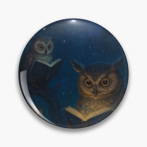 Item preview, Owls Reading Books of Starlight on a Glowing Branch designed and sold by MindprintStudio.