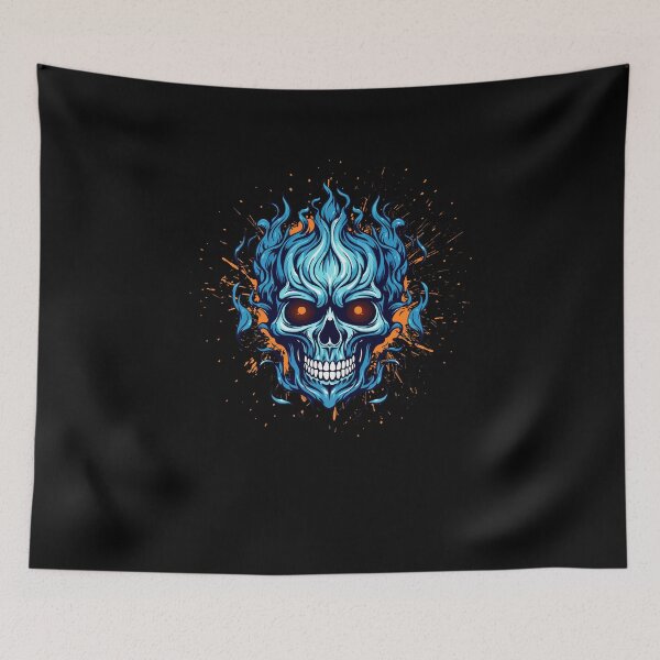Item preview, Inferno Skull Head – Neon Fire Horror Design designed and sold by WitchyWhisper.