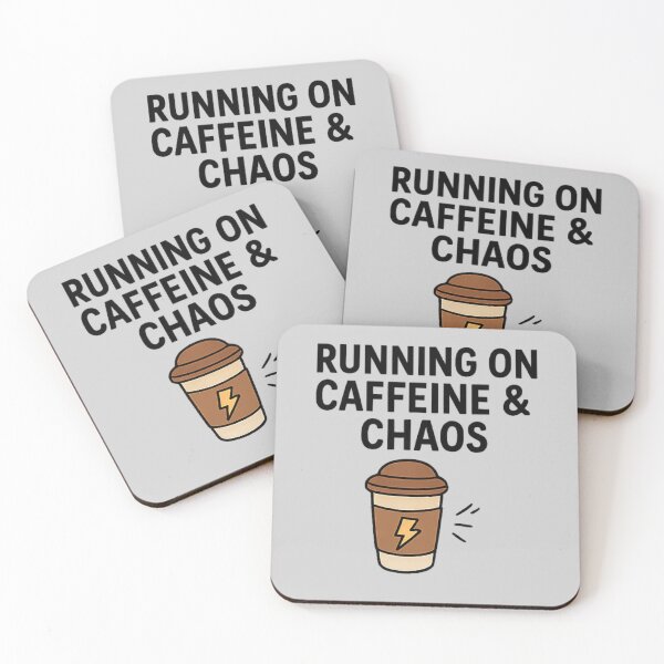 Item preview, Running on Caffeine and Chaos | Funny Coffee & Exhausted Life Humor Shirt designed and sold by Long Family Gifts.