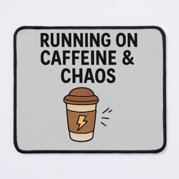 Item preview, Running on Caffeine and Chaos | Funny Coffee & Exhausted Life Humor Shirt designed and sold by Long Family Gifts.