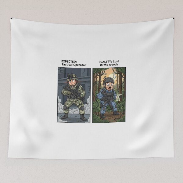 Item preview, Expected vs Reality - Airsoft Tactical Operator Meme designed and sold by SupraShore.