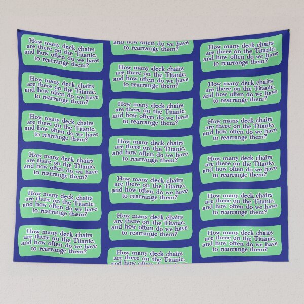 Item preview, Deck chairs on the Titanic, blue lettering over seafoam designed and sold by mntimg.