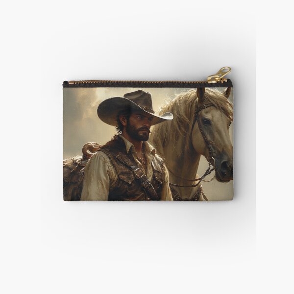 Item preview, Wild West Cowboy with Horse – Western Vintage Artwork by NegarTv Designs designed and sold by NegarTv Designs.