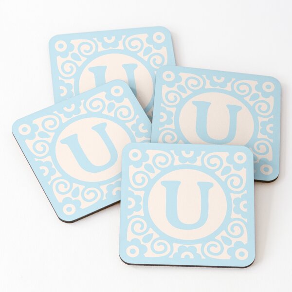 Item preview, LETTER BLOCK AQUA - U designed and sold by purplepixel.