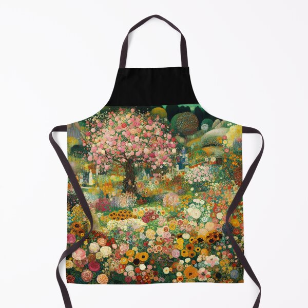 Item preview, Klimt Inspired Floral Garden with Pink Sakura Tree – Symbolist Art Nouveau designed and sold by EmeraldeaArt.