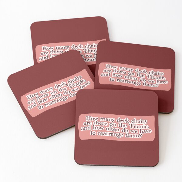 Item preview, Deck chairs on the Titanic, red lettering over apricot designed and sold by mntimg.