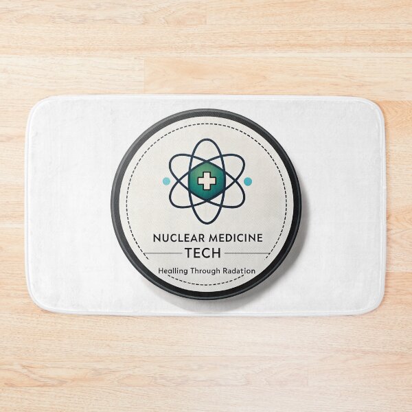 Item preview, Nuclear Medicine Tech Badge | Healing Through Radiation Minimal Atom Heart Design designed and sold by VividOrganica.