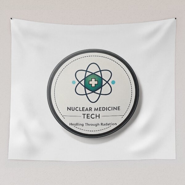 Item preview, Nuclear Medicine Tech Badge | Healing Through Radiation Minimal Atom Heart Design designed and sold by VividOrganica.