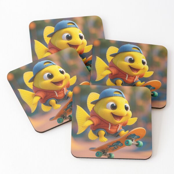 Item preview, Skater Yellow Tang Fish designed and sold by Sillytoe.