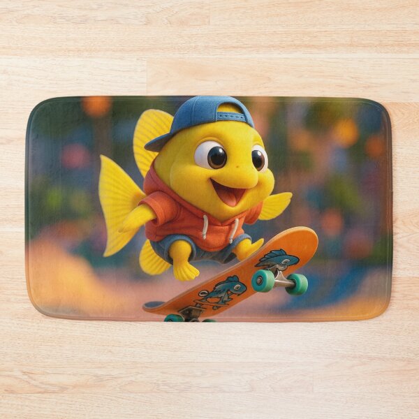 Item preview, Skater Yellow Tang Fish designed and sold by Sillytoe.