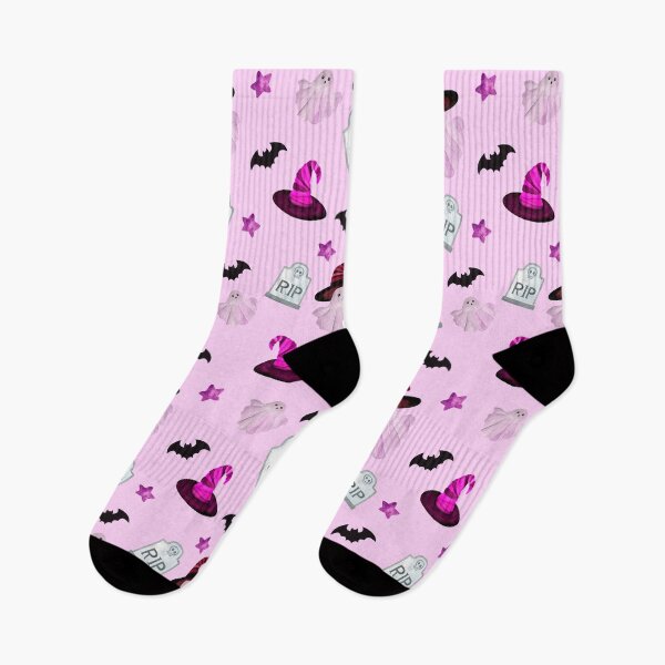 Item preview, Pink Halloween Ghost Pattern Watercolor – Cute Spooky Witch Hat & Tombstone Design designed and sold by My Favorite Store.