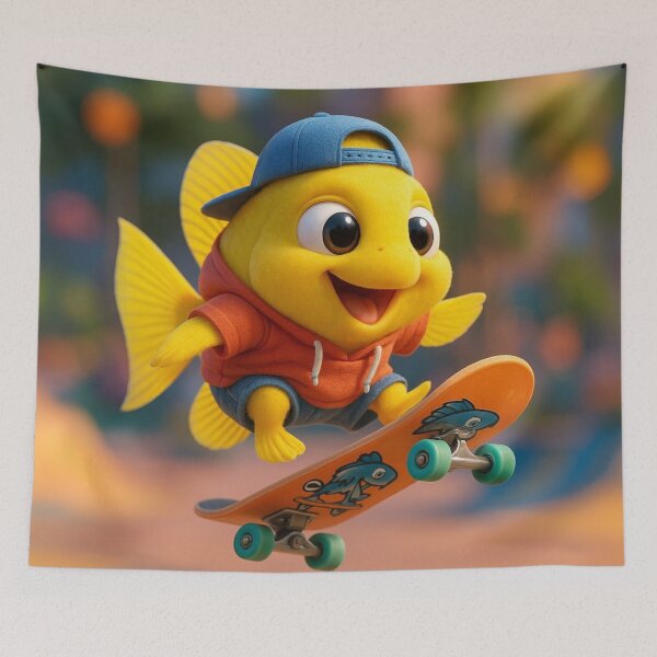 Item preview, Skater Yellow Tang Fish designed and sold by Sillytoe.